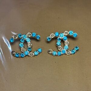 Stylish Blue and Gold Designer Earrings